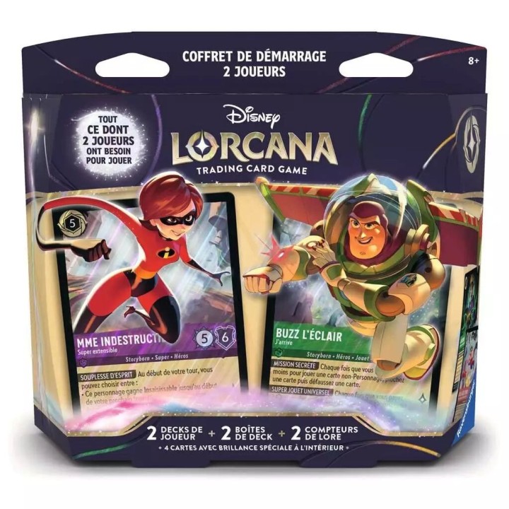 Chapitre 12 : Contrées Inconnues - Coffret de Démarrage 2 Joueurs - Madame Indestructible et Buzz l'éclair - Lorcana